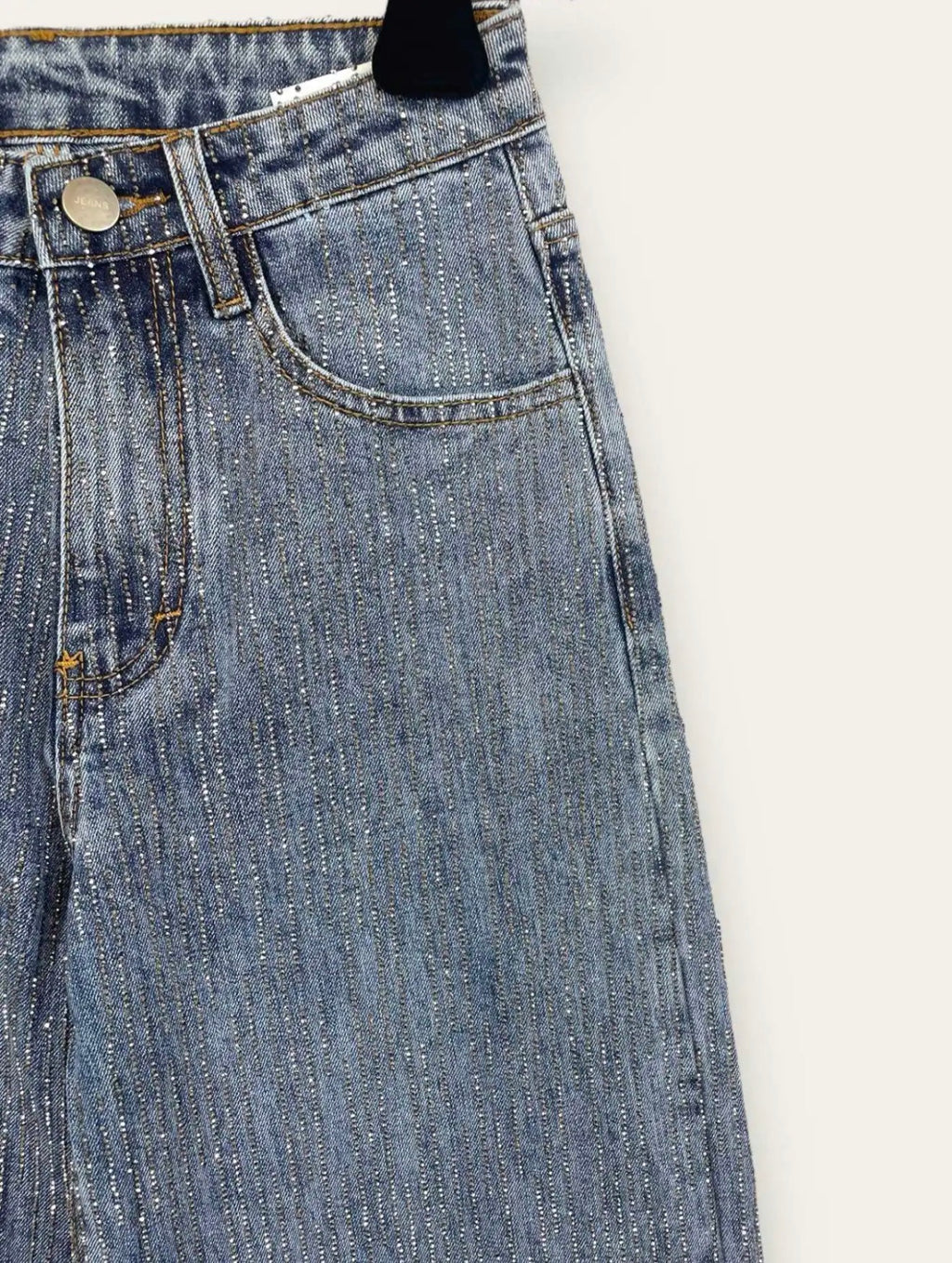 Jeans cascata brillantini