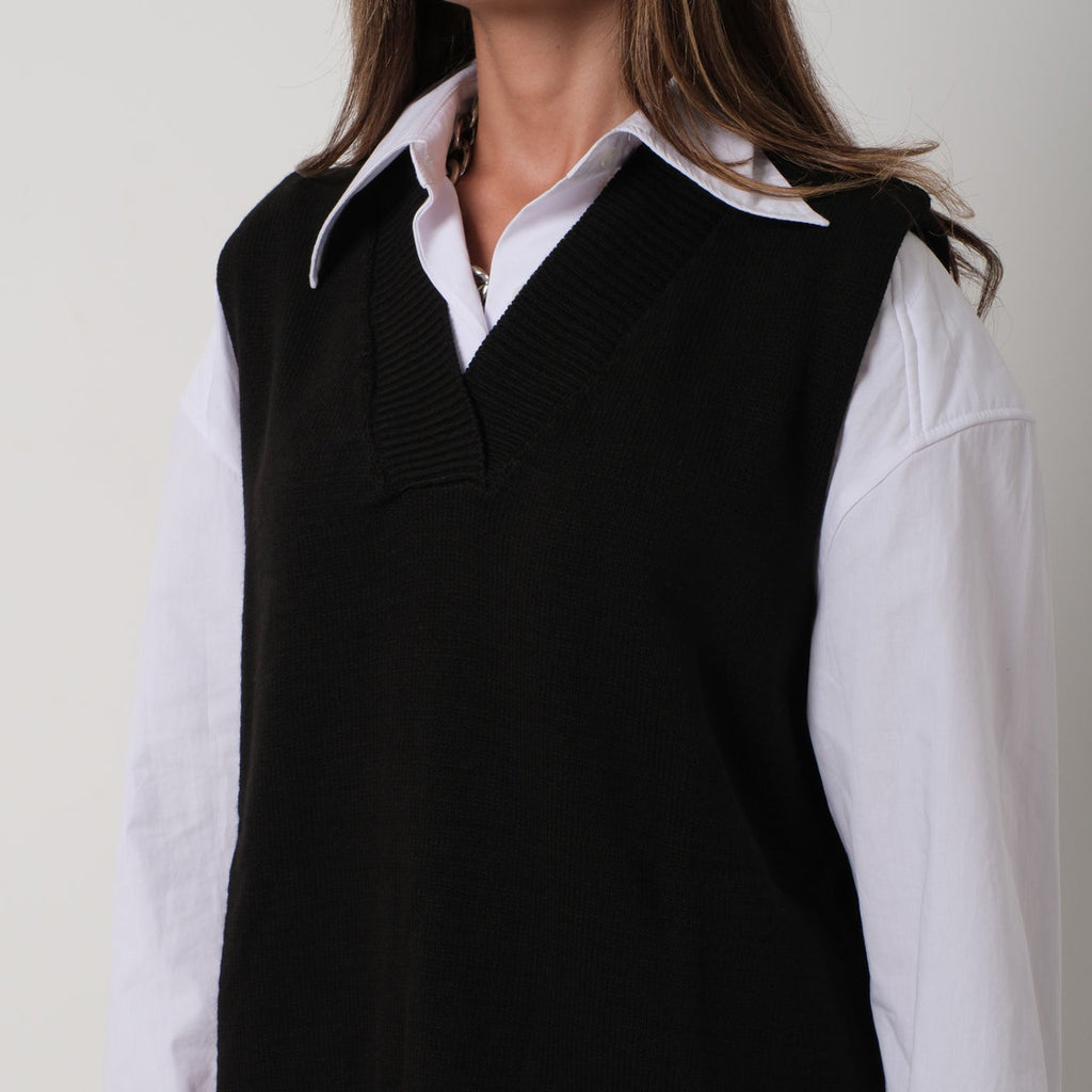 Gilet lungo in maglia