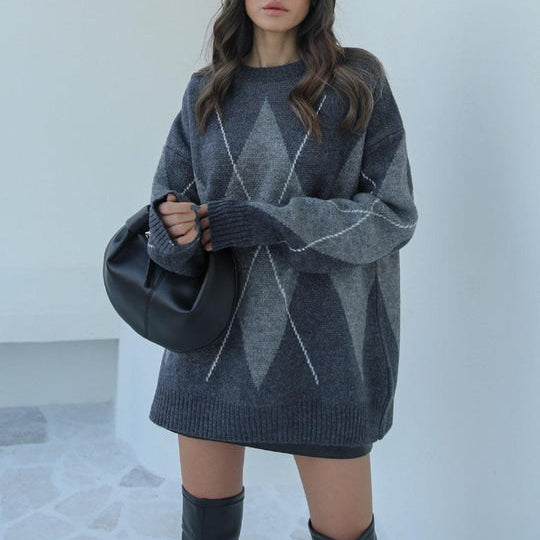Maglione pesante rombi