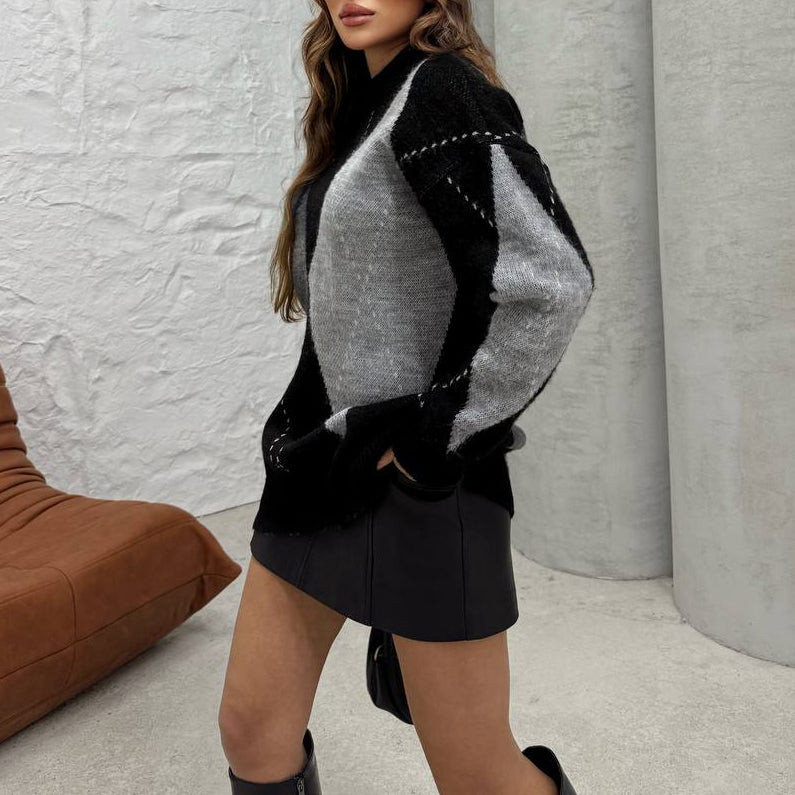 Maglione pesante rombi