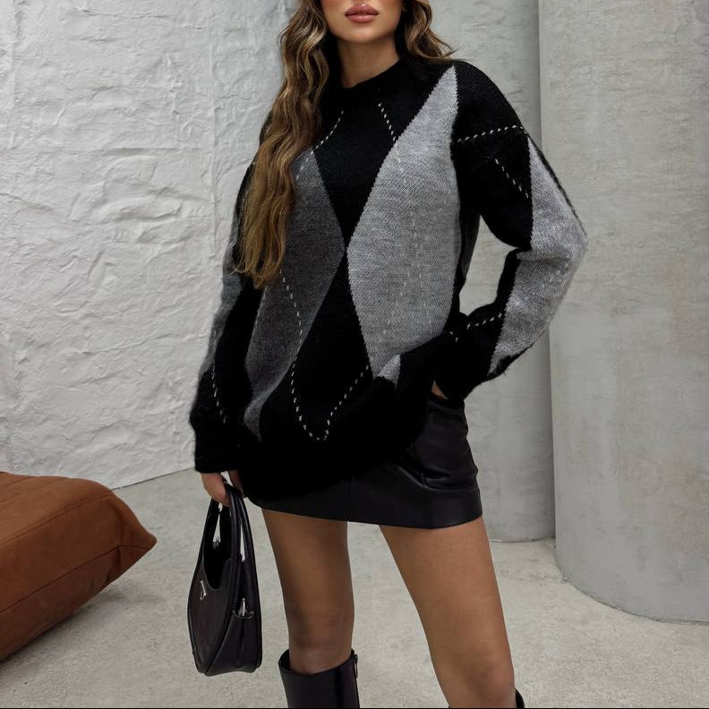 Maglione pesante rombi